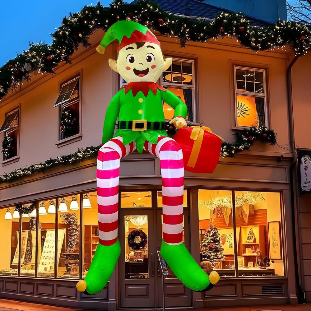 Kids Toys Xmas - 8FT gonflables de noël assis elfe