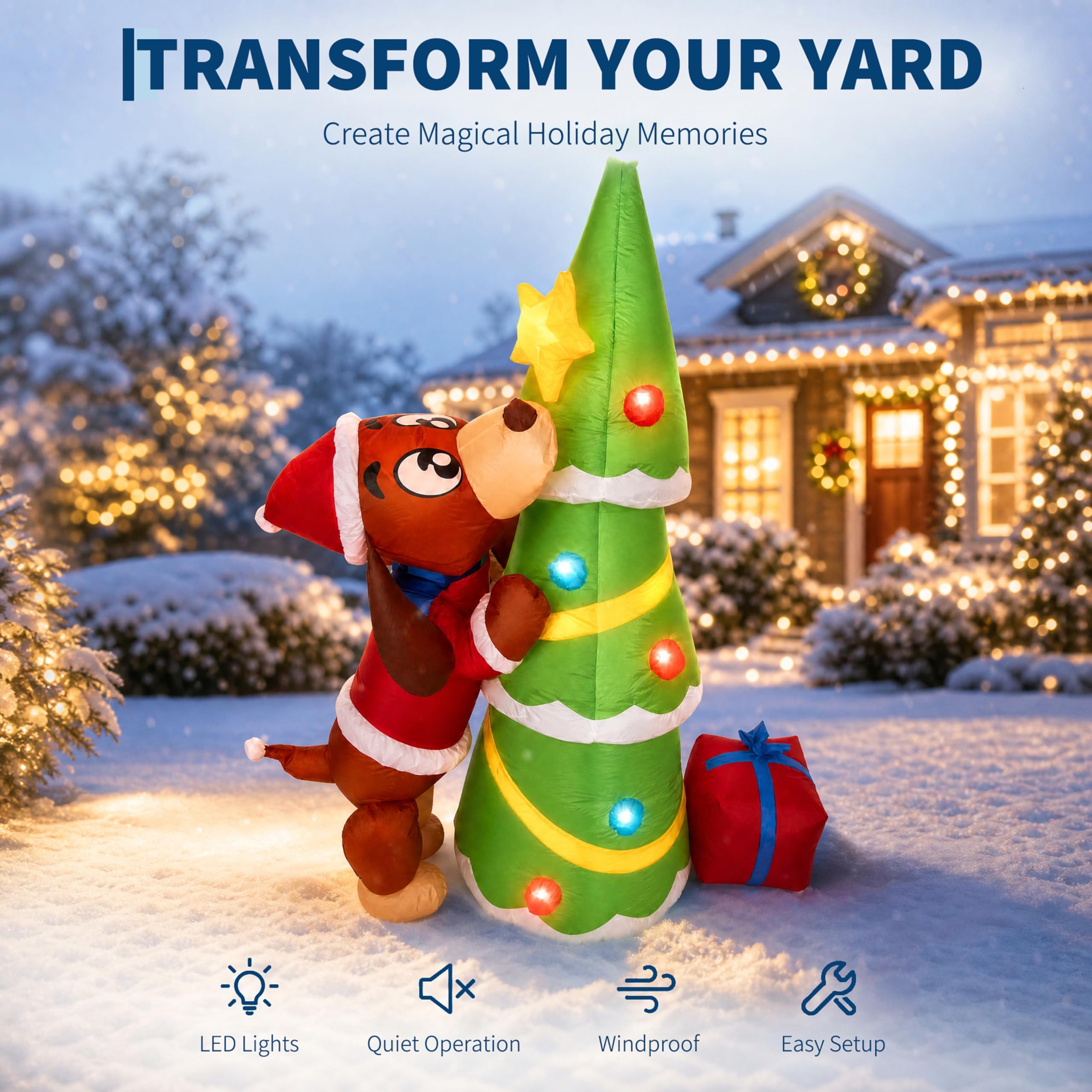 Chien de Noël gonflable géant  - Kids Yard Toys avis et prix